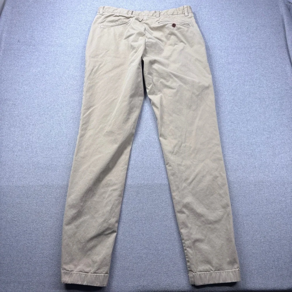 Brooks Brothers Red Fleece Chino Pants Mens‎ 32x32 (Tagged 33x34) Khaki Slim Fit